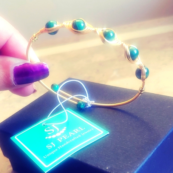 SJ Pearl Unique Handcrafted Malachite Bracelet ☆》NWT《☆ - Picture 2 of 8